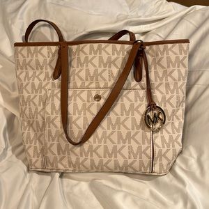 Michael Kors white logo bag